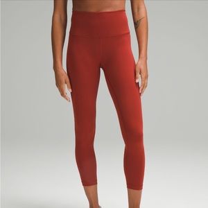 NWOT Lululemon wunder under terra orange leggings